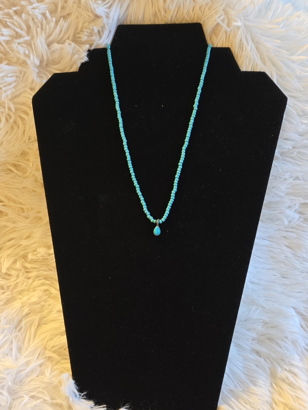 Turquoise Beaded Teardrop Necklace - Women Jewelry